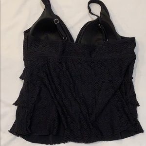 Black tankini layered top